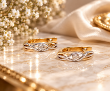 Lade das Bild in den Galerie-Viewer, Vintage Schmuck | Gold Rotgold Roségold | Ohrringe | Diamanten | 14 Karat 585K