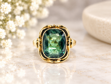 Lade das Bild in den Galerie-Viewer, Antik - Vintage Gold Ring I 14 Karat 585K I Damen Schmuck I Turmalin Mintgrün/ Grün I Art déco - Jugendstil