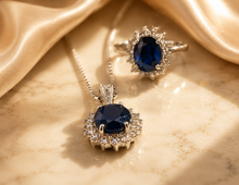 Lade das Bild in den Galerie-Viewer, LUXUS Diamanten Schmuckset I Weißgold I Ring Kette Anhänger I 0,93ct I 18 Karat 750K