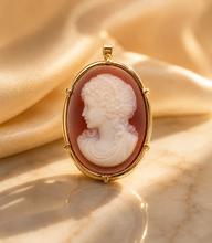Lade das Bild in den Galerie-Viewer, Vintage Antik I Jugenstil I Goldschmuck I Gold Schmuck I 2 in 1 Anhänger/ Brosche I GEMME KAMEE I 14 Karat 585K