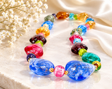 Lade das Bild in den Galerie-Viewer, Murano I Silberschmuck I Kette I multicolor I handgefertigt I 925er Silber