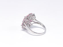 Lade das Bild in den Galerie-Viewer, Blumen Ring | rosa weiß DQCZ Steine | Gr. 63 | 925er Silber
