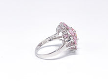 Lade das Bild in den Galerie-Viewer, Blumen Ring | rosa weiß DQCZ Steine | Gr. 63 | 925er Silber