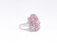 Lade das Bild in den Galerie-Viewer, Blumen Ring | rosa weiß DQCZ Steine | Gr. 63 | 925er Silber