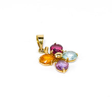 Lade das Bild in den Galerie-Viewer, Gold I Goldschmuck I Anhänger I Kleeblatt I Glücksbringer I Regenbogen Farben I 18 Karat 750K