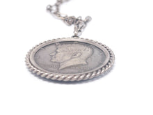 Lade das Bild in den Galerie-Viewer, Half Dollar USA 1967 Kennedy Silber Münze Kette Anhänger JFK In God We Trust | 835er 400er