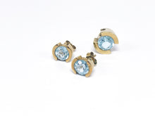 Lade das Bild in den Galerie-Viewer, Ohrringe/ Ohrstecker + AnhÀnger Schmuck Set I Gold I *Aquamarin Blautopas* I 8 Karat 333K