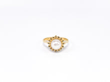 Lade das Bild in den Galerie-Viewer, Vintage Schmuck | Perlen Gold Ring | Goldschmuck | GR 54 18 Karat 750K