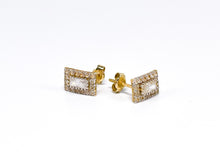 Lade das Bild in den Galerie-Viewer, Vintage Schmuck I Goldschmuck I Ohrstecker Ohrringe I Gold I Rechteck I 14 Karat 585K