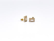 Lade das Bild in den Galerie-Viewer, Vintage Schmuck I Goldschmuck I Ohrstecker Ohrringe I Gold I Rechteck I 14 Karat 585K