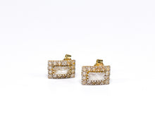 Lade das Bild in den Galerie-Viewer, Vintage Schmuck I Goldschmuck I Ohrstecker Ohrringe I Gold I Rechteck I 14 Karat 585K