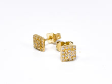 Lade das Bild in den Galerie-Viewer, Vintage Schmuck I Goldschmuck I Ohrstecker Ohrringe I Gold I Quadrat I 14 Karat 585K