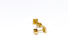 Lade das Bild in den Galerie-Viewer, Vintage Schmuck I Goldschmuck I Ohrstecker Ohrringe I Gold I Quadrat I 14 Karat 585K