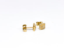 Lade das Bild in den Galerie-Viewer, Vintage Schmuck I Goldschmuck I Ohrstecker Ohrringe I Gold I Quadrat I 14 Karat 585K
