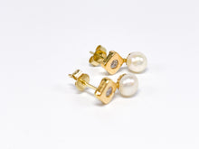 Lade das Bild in den Galerie-Viewer, Vintage Gold Schmuck I Perlen Ohrringe Ohrstecker I 14 Karat 585K