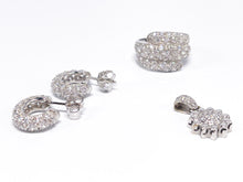 Lade das Bild in den Galerie-Viewer, Luxus Italy Weißgold Damen Schmuck Set Creolen Anhänger Ring 54 | 18 Karat 750K