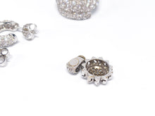 Lade das Bild in den Galerie-Viewer, Luxus Italy Weißgold Damen Schmuck Set Creolen Anhänger Ring 54 | 18 Karat 750K