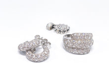 Lade das Bild in den Galerie-Viewer, Luxus Italy Weißgold Damen Schmuck Set Creolen Anhänger Ring 54 | 18 Karat 750K