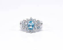 Lade das Bild in den Galerie-Viewer, Silber I Ring I Silberschmuck I mit funkelnden weißen & babyblauen Stein I 925er