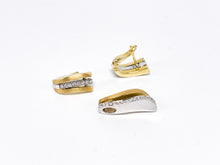 Lade das Bild in den Galerie-Viewer, Bicolor Schmuck-Set I Ohrringe Anhänger I Gold Weißgold I 14 Karat 585K I 0,24ct Diamanten I + Zertifikate
