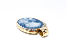 Lade das Bild in den Galerie-Viewer, Vintage Antik Schmuck | Achat Kamee | Diamanten | Gold Clip Anhänger | 0,10ct 14 Karat 585K