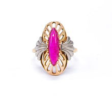 Lade das Bild in den Galerie-Viewer, Antik - Vintage Schmuck I Roségold Rotgold Weißgold Gold I RING I UDSSR Russia Russland I RUBIN rot/lila/rosa I*583* 585K 14 Karat