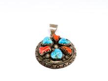 Lade das Bild in den Galerie-Viewer, Vintage Antik Schmuck I Silber Anhänger I rot blau I 925er