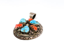 Lade das Bild in den Galerie-Viewer, Vintage Antik Schmuck I Silber Anhänger I rot blau I 925er