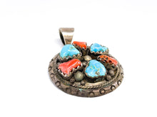 Lade das Bild in den Galerie-Viewer, Vintage Antik Schmuck I Silber Anhänger I rot blau I 925er