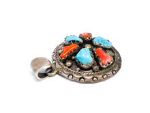 Lade das Bild in den Galerie-Viewer, Vintage Antik Schmuck I Silber Anhänger I rot blau I 925er