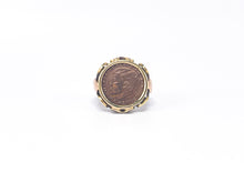 Lade das Bild in den Galerie-Viewer, Vintage - Antik Schmuck I Siegelring I Gold Ring + Münze I JFK I In Memoriam John F. Kennedy I 14 Karat 585K