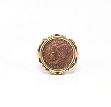 Lade das Bild in den Galerie-Viewer, Vintage - Antik Schmuck I Siegelring I Gold Ring + Münze I JFK I In Memoriam John F. Kennedy I 14 Karat 585K