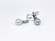 Lade das Bild in den Galerie-Viewer, Vintage I Perlenschmuck Ring + Anhänger Gold 750K 18 Karat Weißgold I 0,34ct