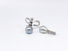 Lade das Bild in den Galerie-Viewer, Vintage I Perlenschmuck Ring + Anhänger Gold 750K 18 Karat Weißgold I 0,34ct