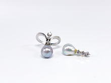 Lade das Bild in den Galerie-Viewer, Vintage I Perlenschmuck Ring + Anhänger Gold 750K 18 Karat Weißgold I 0,34ct