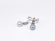 Lade das Bild in den Galerie-Viewer, Vintage I Perlenschmuck Ring + Anhänger Gold 750K 18 Karat Weißgold I 0,34ct