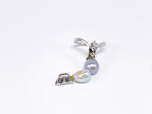 Lade das Bild in den Galerie-Viewer, Vintage I Perlenschmuck Ring + Anhänger Gold 750K 18 Karat Weißgold I 0,34ct