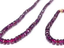 Lade das Bild in den Galerie-Viewer, Vintage I Damen Schmuck-Set I Gold Kette + Armband I lila - bordeauxrot I 14 Karat 585K