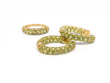 Lade das Bild in den Galerie-Viewer, Gold Set I Ring + Ohrringe Creolen I mintgrüne Steine I 9 Karat 375K