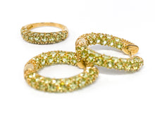 Lade das Bild in den Galerie-Viewer, Gold Set I Ring + Ohrringe Creolen I mintgrüne Steine I 9 Karat 375K