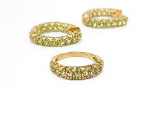 Lade das Bild in den Galerie-Viewer, Gold Set I Ring + Ohrringe Creolen I mintgrüne Steine I 9 Karat 375K