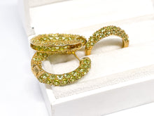 Lade das Bild in den Galerie-Viewer, Gold Set I Ring + Ohrringe Creolen I mintgrüne Steine I 9 Karat 375K