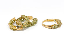 Lade das Bild in den Galerie-Viewer, Gold Set I Ring + Ohrringe Creolen I mintgrüne Steine I 9 Karat 375K