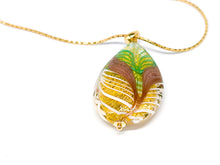 Lade das Bild in den Galerie-Viewer, Vintage Schmuck I Murano Tropfen I vergoldet I Anhänger + Kette I 925er Silber