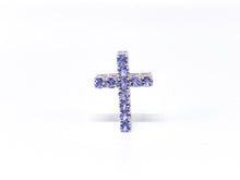 Lade das Bild in den Galerie-Viewer, Silberschmuck I Kreuz I lila Steine I 925er Silber