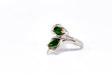Lade das Bild in den Galerie-Viewer, Silberring I Ring I grüne Steine I Blattform I 925er Silber