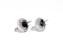 Lade das Bild in den Galerie-Viewer, Silberschmuck I Funkelnde Steine I "schwarzer Saphir" I Ohrringe I 925er Silber