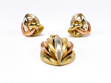 Lade das Bild in den Galerie-Viewer, Tricolor I Gold Schmuckset I Ohrringe/ Ohrstecker I Anhänger I 8 Karat 333K