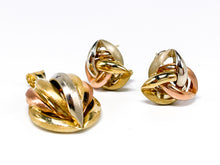 Lade das Bild in den Galerie-Viewer, Tricolor I Gold Schmuckset I Ohrringe/ Ohrstecker I Anhänger I 8 Karat 333K