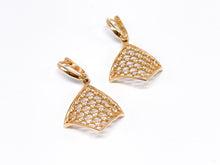 Lade das Bild in den Galerie-Viewer, Vintage Schmuck | Gold Rotgold Roségold | längere hängende Ohrringe | Raute | 14 Karat 585K